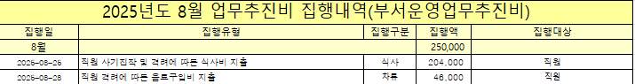 2025년 8월 업무추진비 집행내역의 2번째 이미지