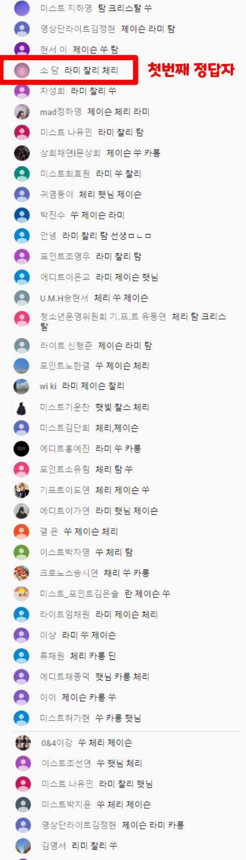 2020 청소년자치단 온라인 발대식 퀴즈 정답자 및 추첨 공지의 2번째 이미지