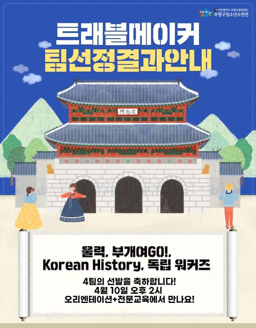 2021 청소년또래역사기행 트래블메이커 팀선정결과발표의 1번째 이미지