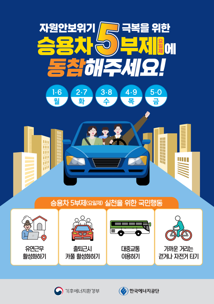 자원안보위기 극복을위한 승용차5부제에 동참해주세요!